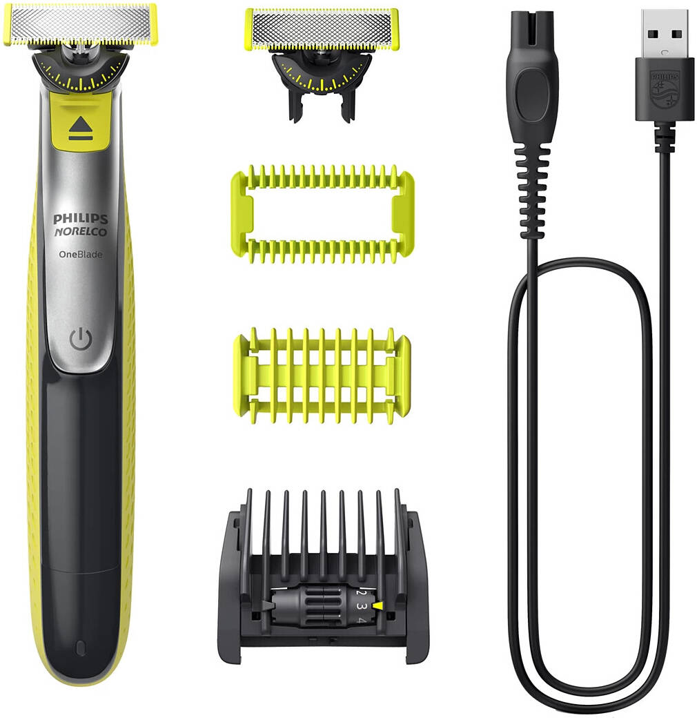 Philips Norelco OneBlade 360 Electric Beard Trimmer, Shaver and Groomer, 360 Blade Technology, Hybrid Blade for Face + Body, 5in1 Adjustable Comb, 1x Body Kit, Black/Lime Green | Norelco OneBlade 360
