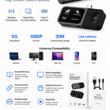 Wireless Screen Sharing Kit | USB-C to HDMI Display Adapter | Plug & Play TX & RX Wireless Display System